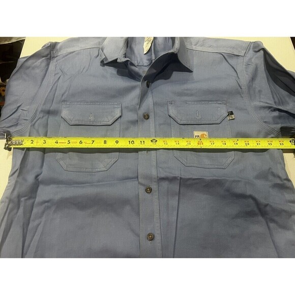 Preowned Carhartt Large RG light blue Fire Resistant Shirt  294-80 ARC2 - Picture 6 of 7